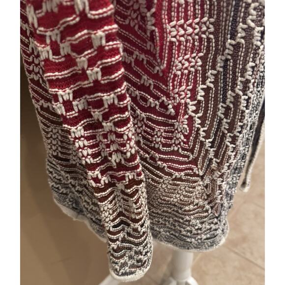 NIC+ZOE Fireside Cotton Blend Cardy Ombre Open Knit Cardigan Women’s Size L - Picture 5 of 7